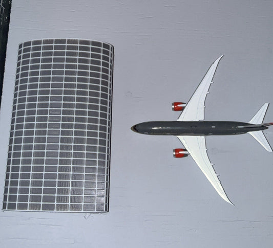 Generic Airport Terminal (Grey Windows) 1:200 Diorama Model